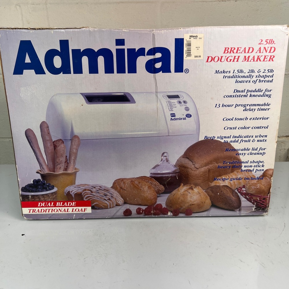 NOS Admiral Bread & Dough Maker Dual Blade 2.5lb Loaf Machine‎ Vintage